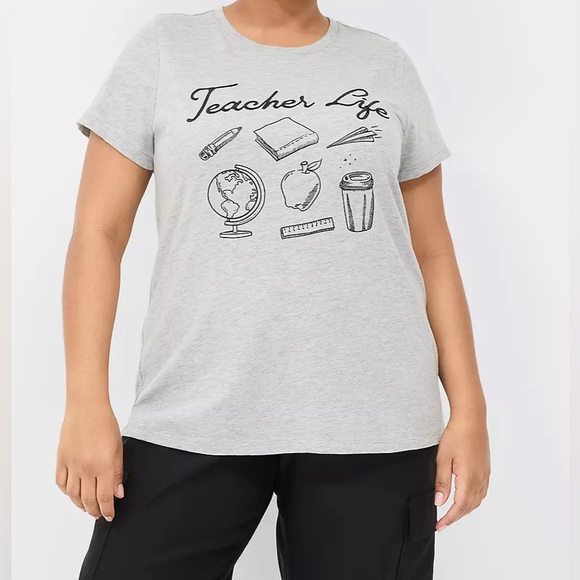 Lane Bryant “Teacher Life” graphic tee, size 26/28 - Picture 2 of 9